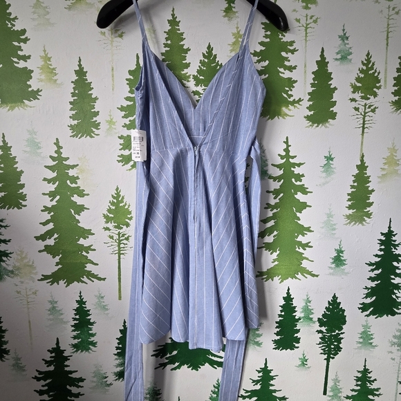 Blue Striped Sleeveless Dress - Picture 2 of 8